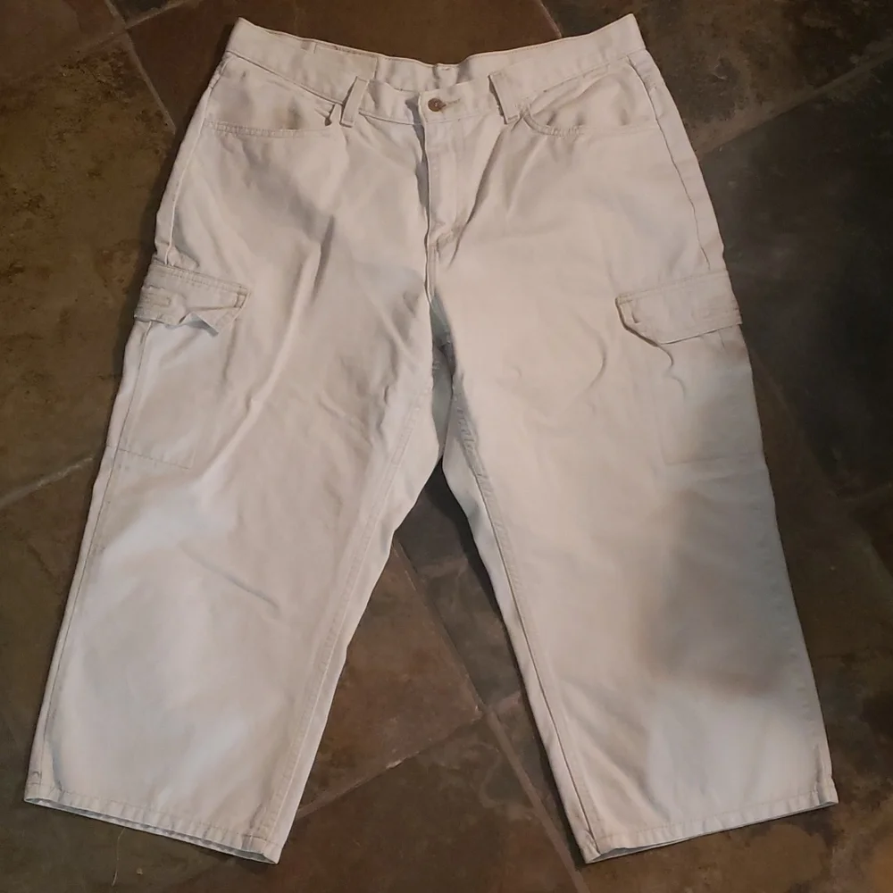 Lee Riders Khaki Cargo Capris Size 16 - Picture 2 of 6